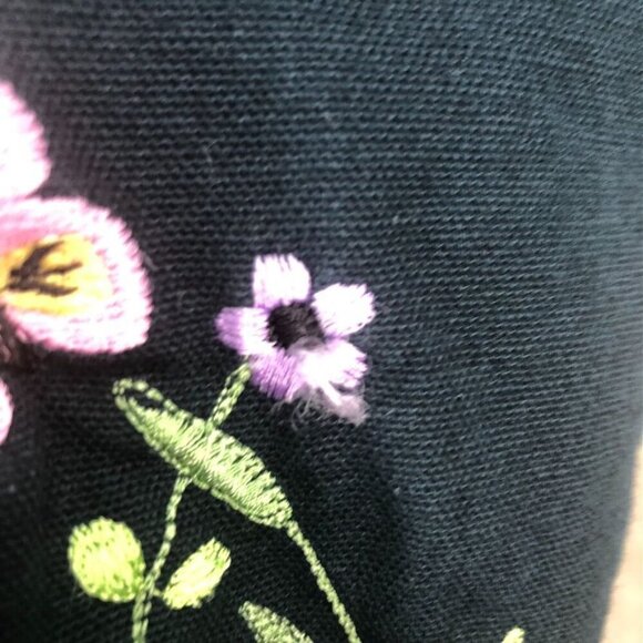 Quacker Factory Womens Black Jacket SZ 1X Embroidered Floral Butterflies *FLAWS* - Picture 8 of 16